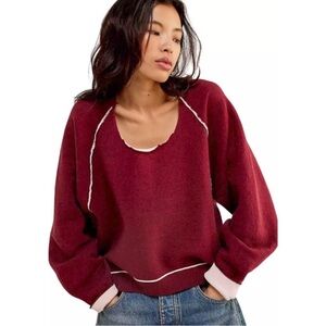 NEW Free People Midnight Pullover Burgundy